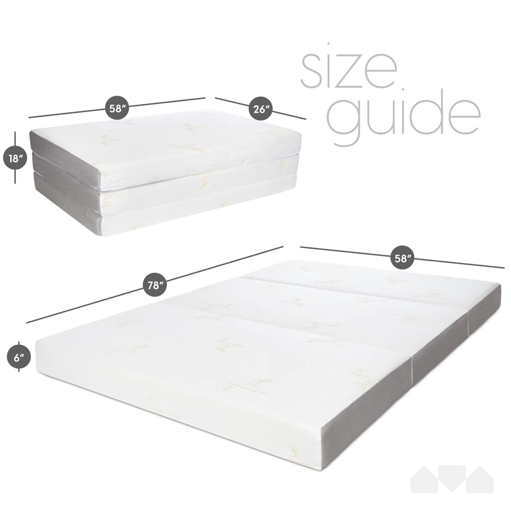 Queen Size 6 inch Memory Foam Trifold Mattress Z2322