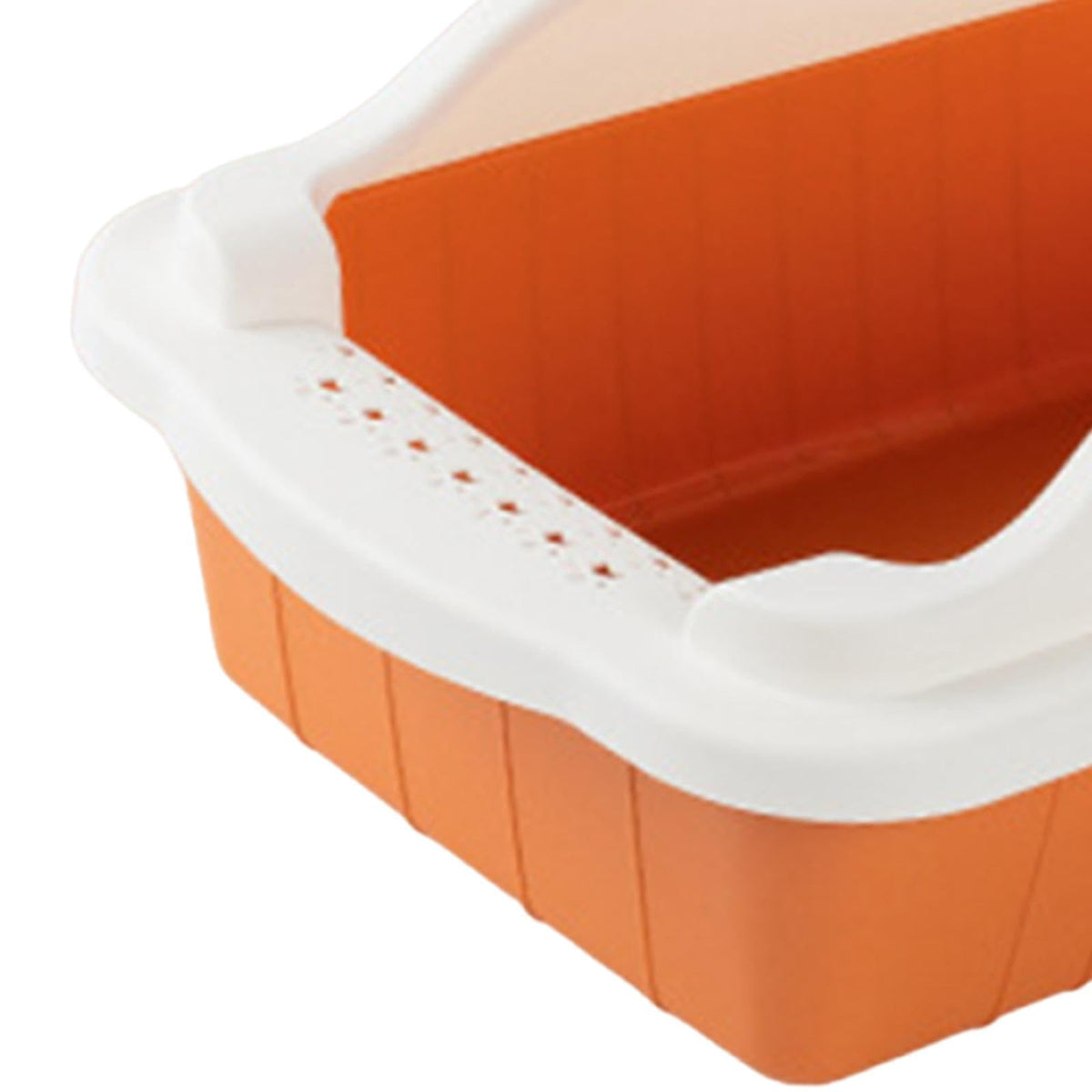 Orange Cat Litter Box with Sifting Spoon Q566