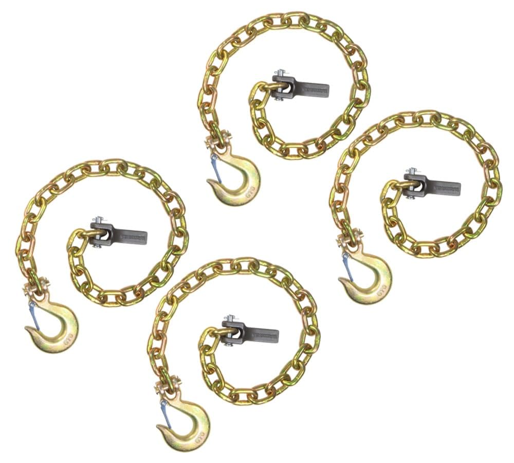 4 Pack 36 inch Grade 70 Trailer Safety Chain with Clevis Snap Hook Q336945