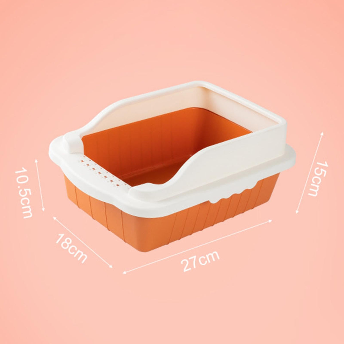 Orange Cat Litter Box with Sifting Spoon Q566