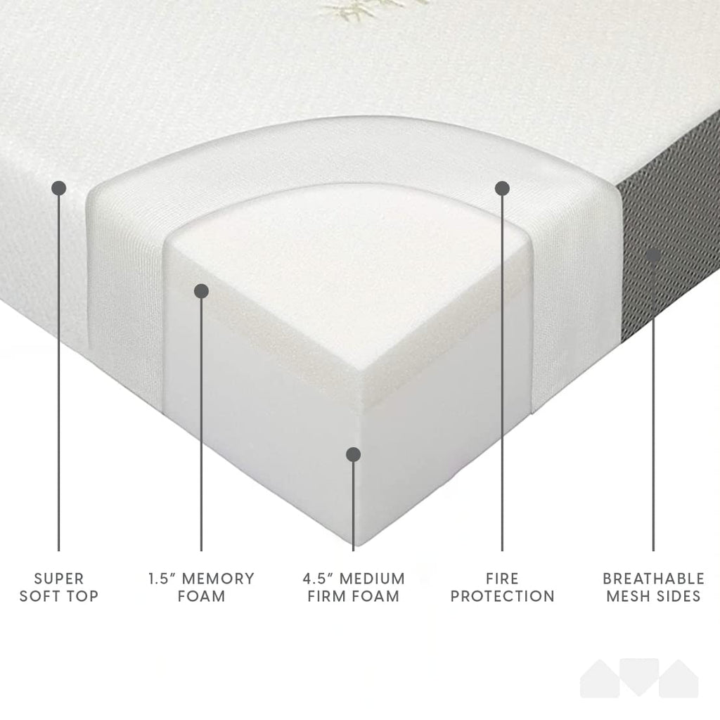 Queen Size 6 inch Memory Foam Trifold Mattress Z2322