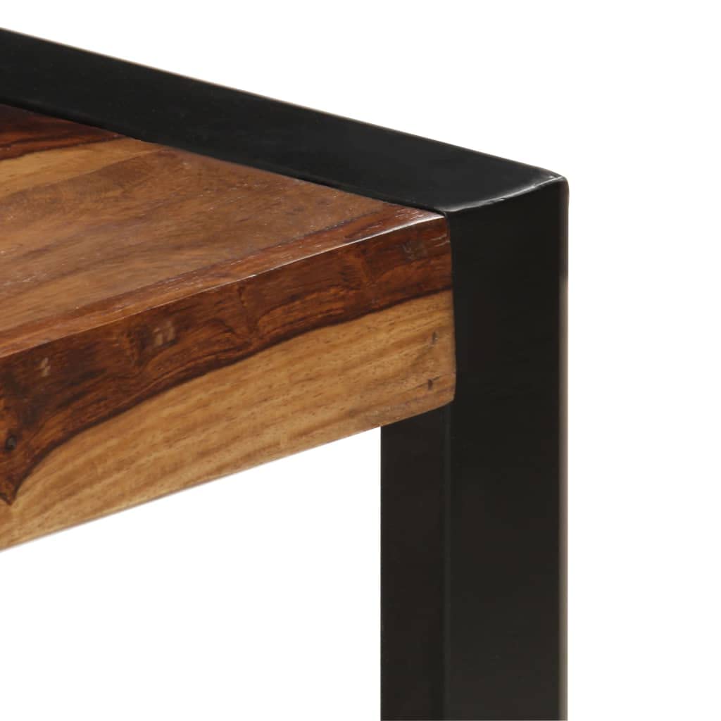 Brown Rectangular Sheesham Wood Coffee Table with Steel Legs A8141