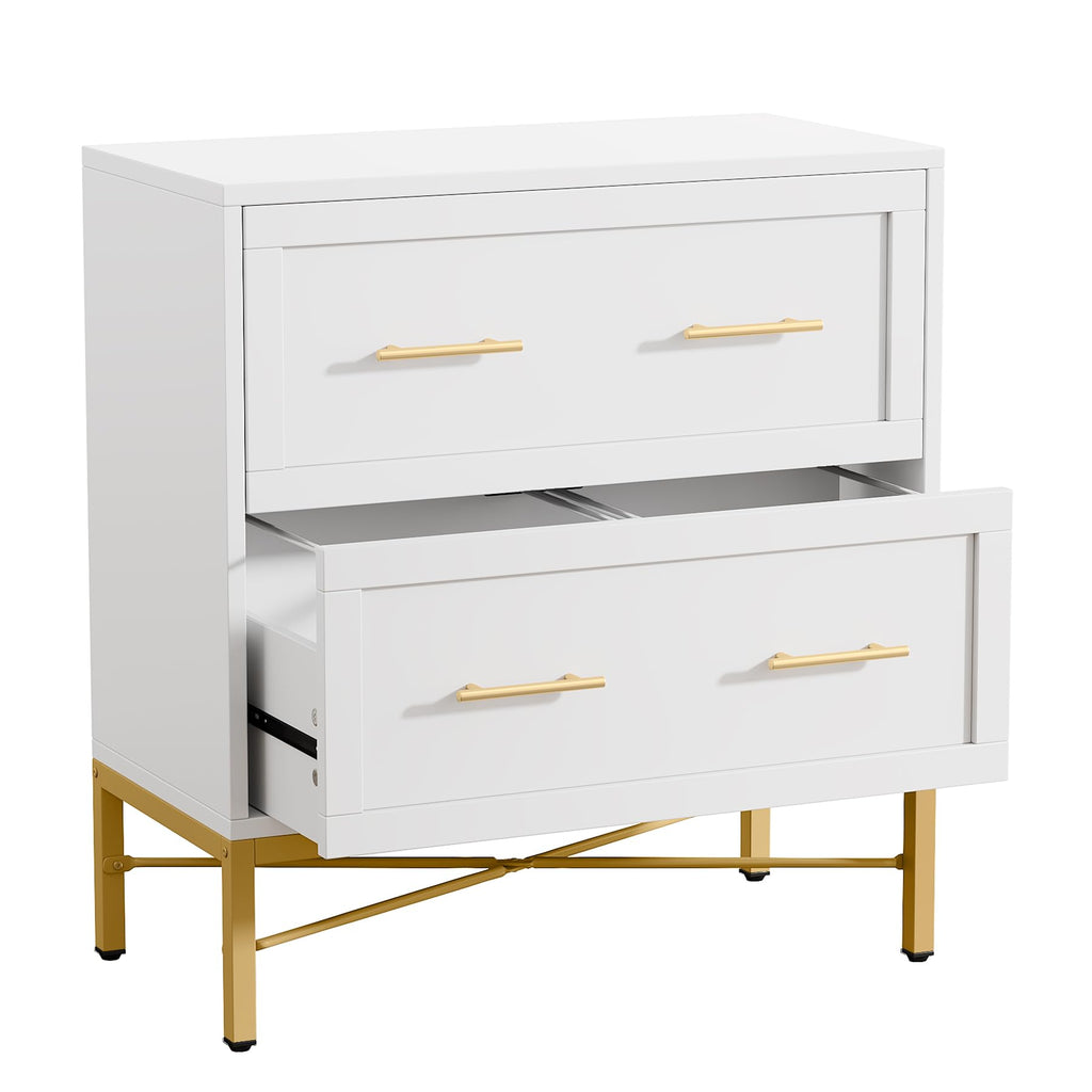 White 2 Drawer Wood File Cabinet D356001