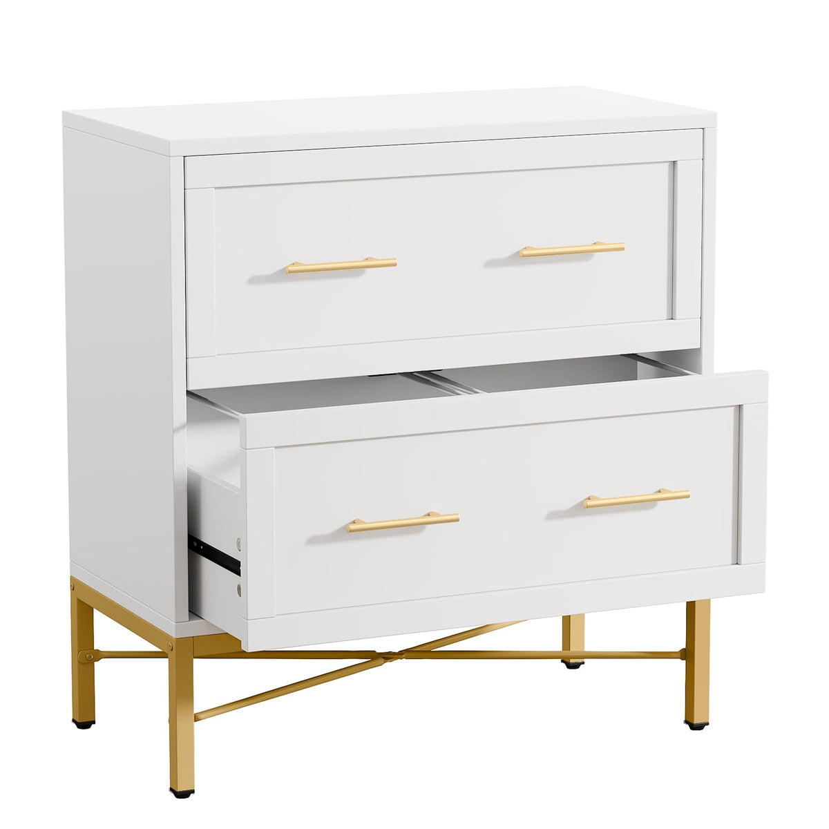 White 2 Drawer Wood File Cabinet D356001