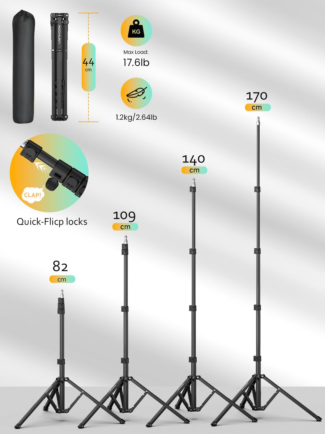 1.7M Aluminum Alloy Camera Tripod Z6338