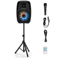 Portable 15" 1500W 2-Way Bluetooth PA Speaker System Set with Stand K458