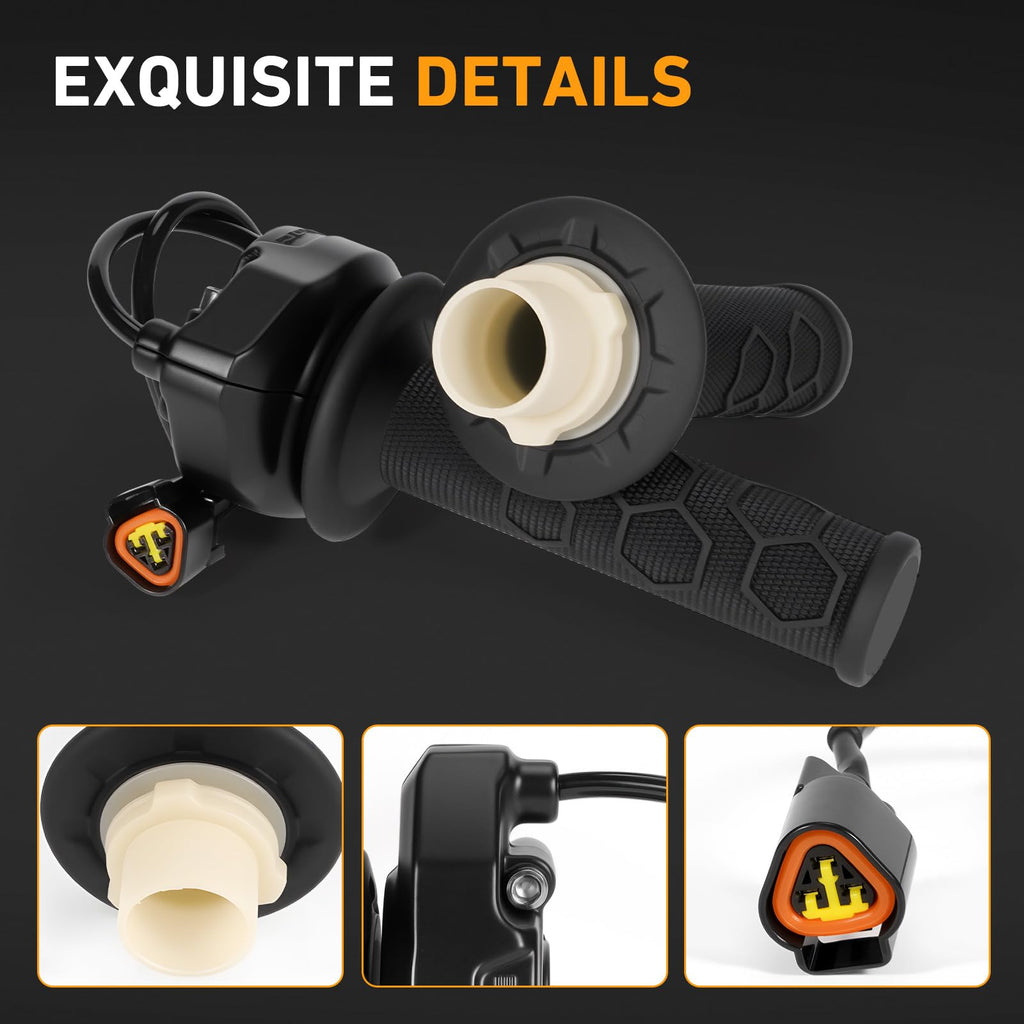 Electric Throttle Handle Assembly with Cable and Spare Right Handlebar Grip H394