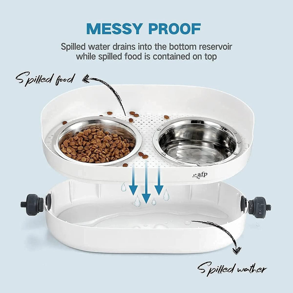 Height Adjustable Stainless Steel Cat Dog Bowls J351