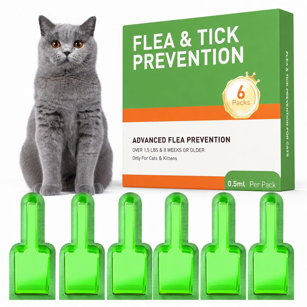 6 Pack Flea and Tick Prevention for Cats A7362