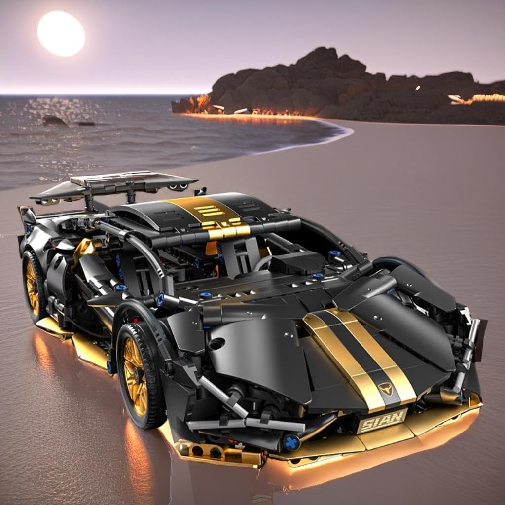 1:14 Building Block Car Set with LED V444398