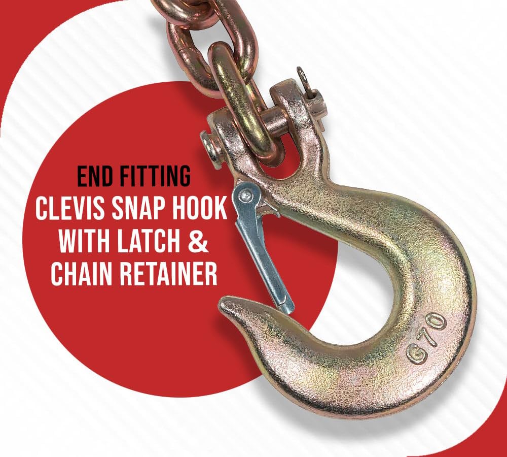 4 Pack 36 inch Grade 70 Trailer Safety Chain with Clevis Snap Hook Q336945