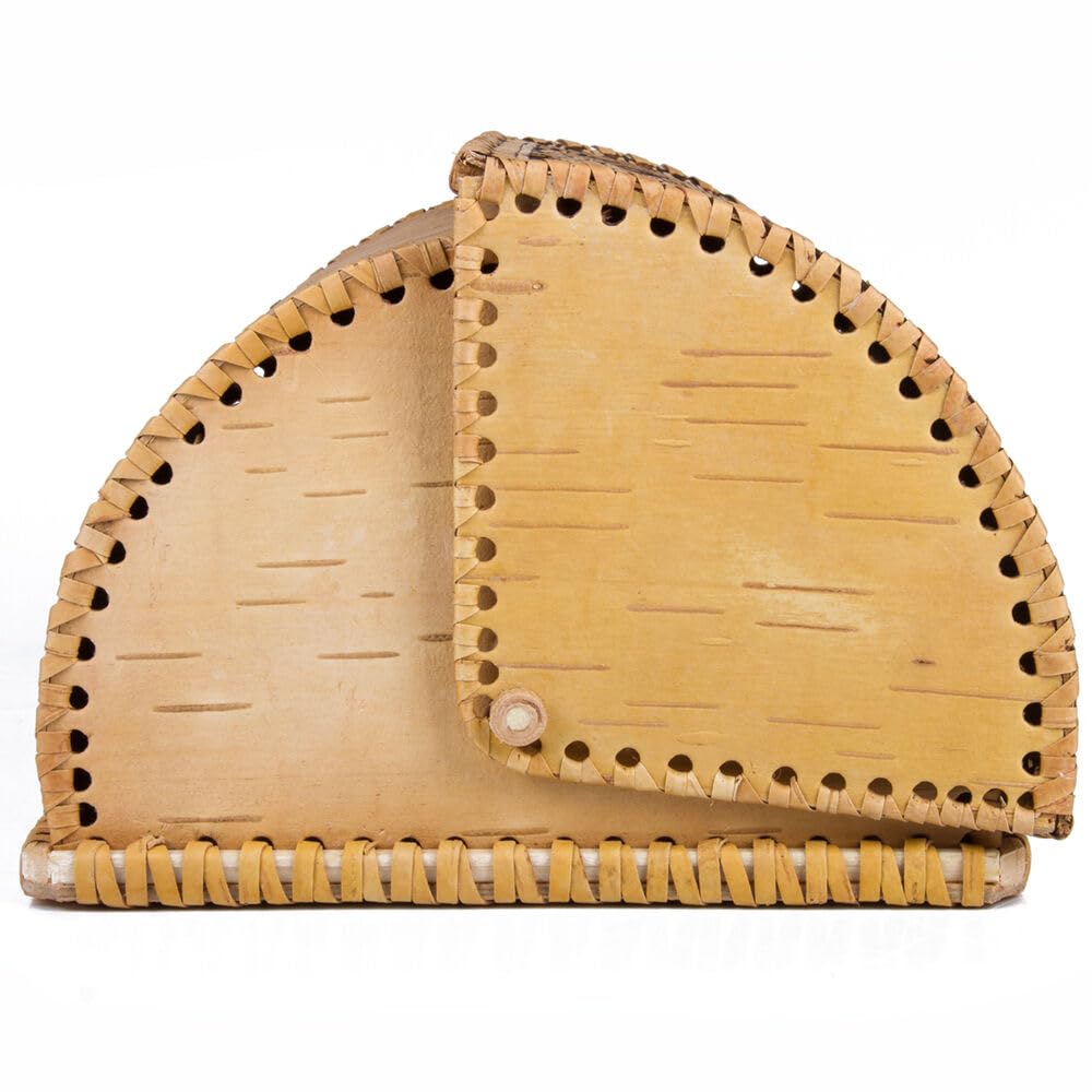 Birds Pattern Birch Bark Bread Box G9617