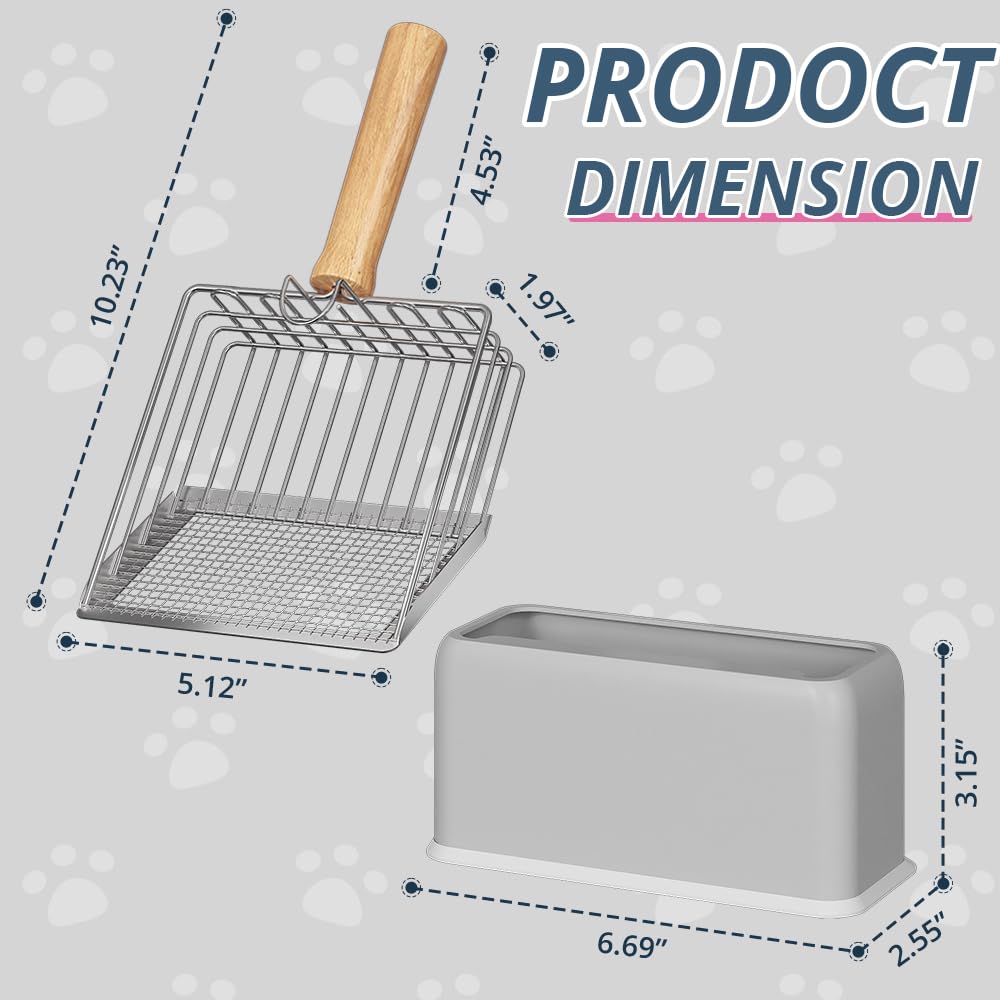 Metal Litter Scoop with Beech Wood Grip A3019