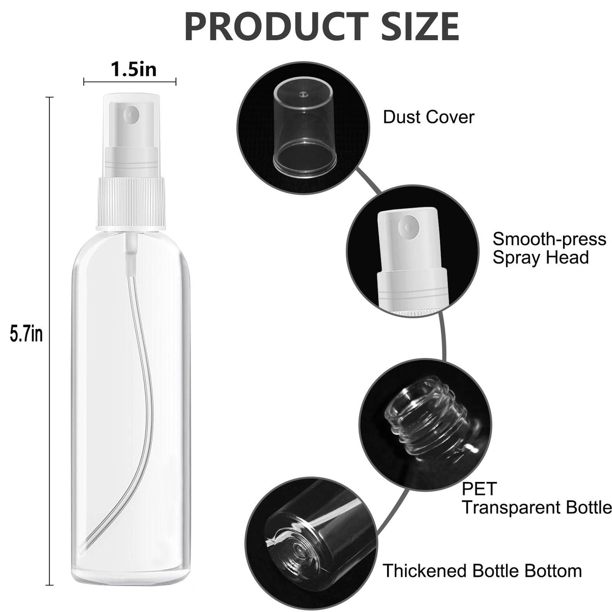 4 Pack 3.4 Oz Travel Bottles D5450