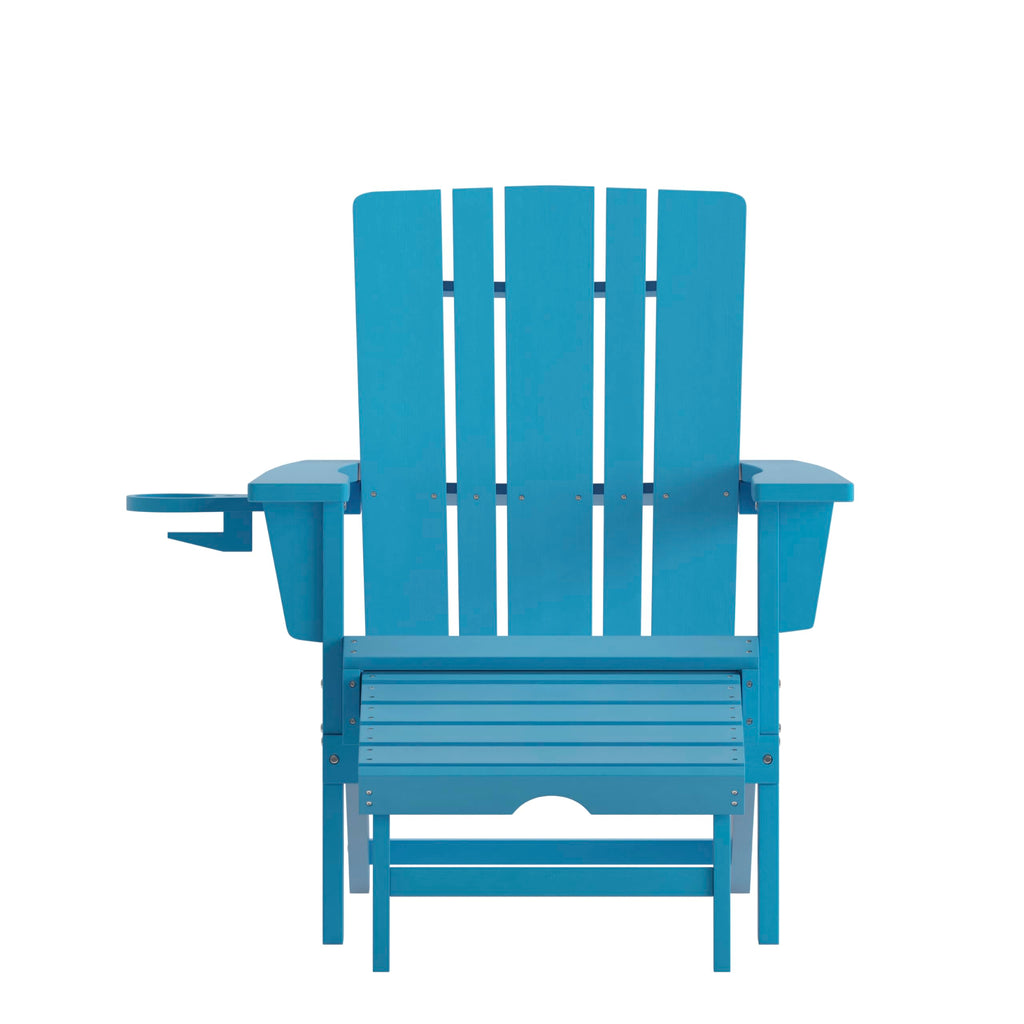 Blue Adirondack Lounge Chair with Ottoman J898304