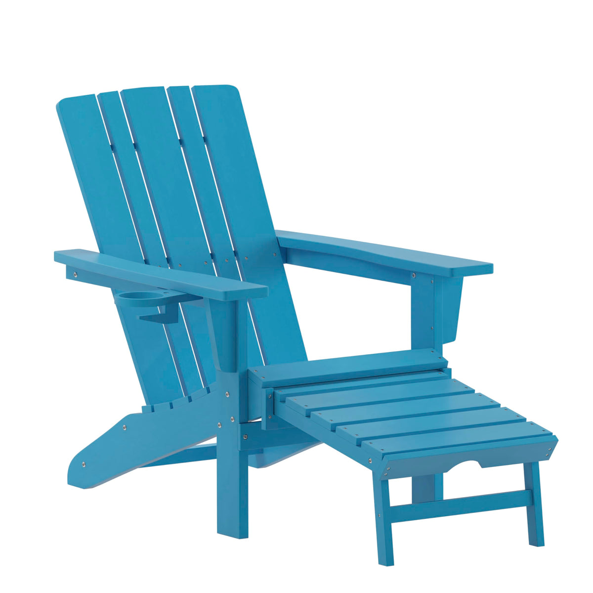 Blue Adirondack Lounge Chair with Ottoman J898304