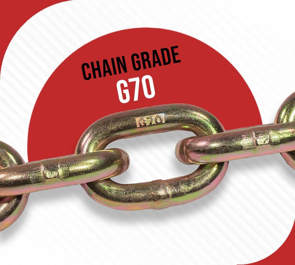 4 Pack 36 inch Grade 70 Trailer Safety Chain with Clevis Snap Hook Q336945