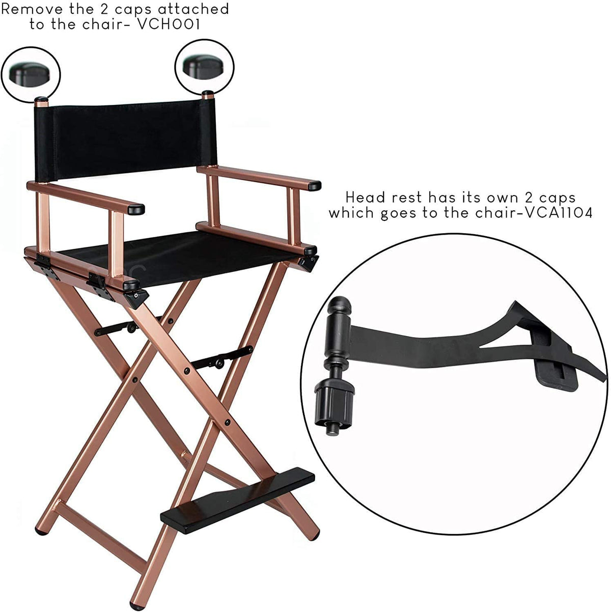 Portable Foldable Aluminum Director's Chair with Headrest F997
