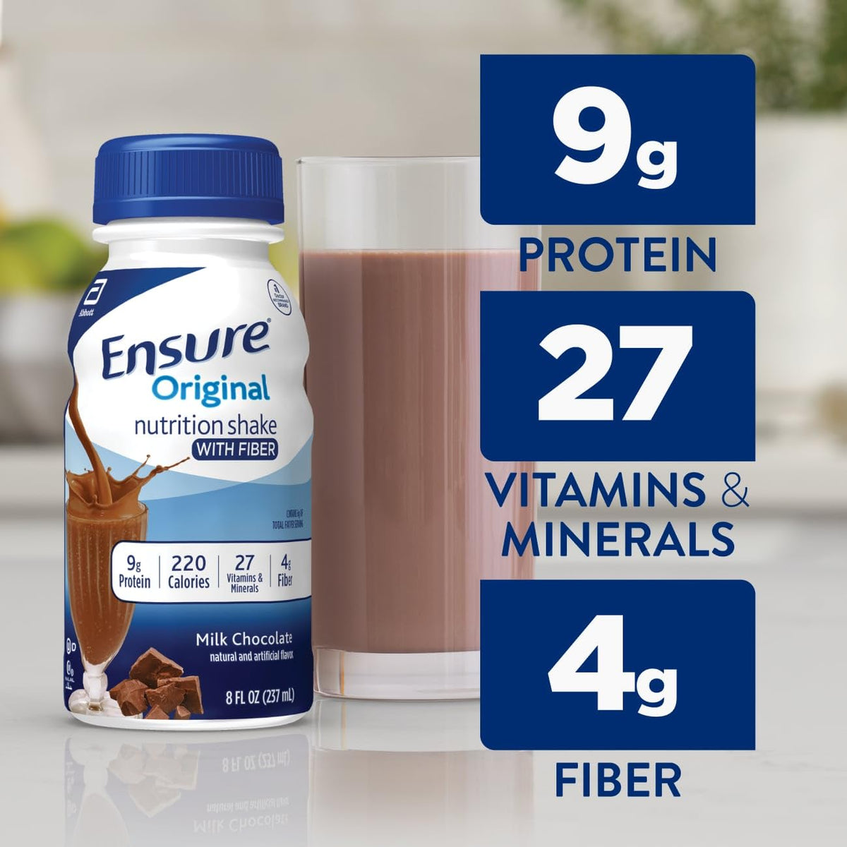 Milk Chocolate Nutrition Shake With Fiber, 24 Pack Z69674