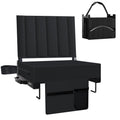 Black Padded Portable Folding Stadium Seat with Back Support and Cup Holder Z82087