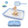 Cat Litter Box Set with Litter Scoop, Double Dish Cat Bowl, Mouse and Ball Toy J11374