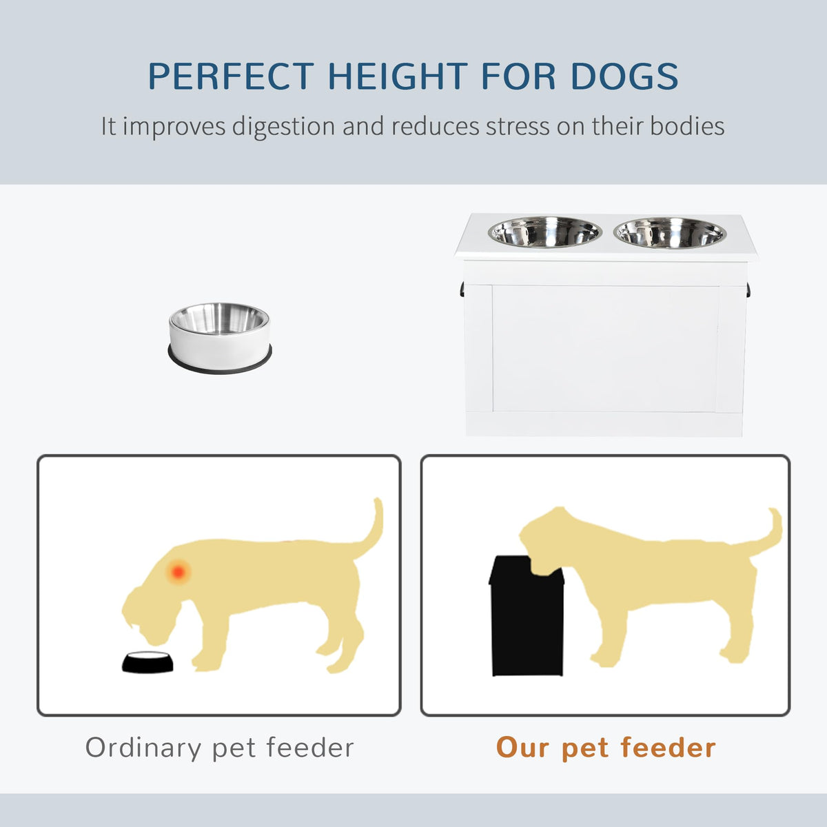 Raised Pet Feeding Storage Station Q469550
