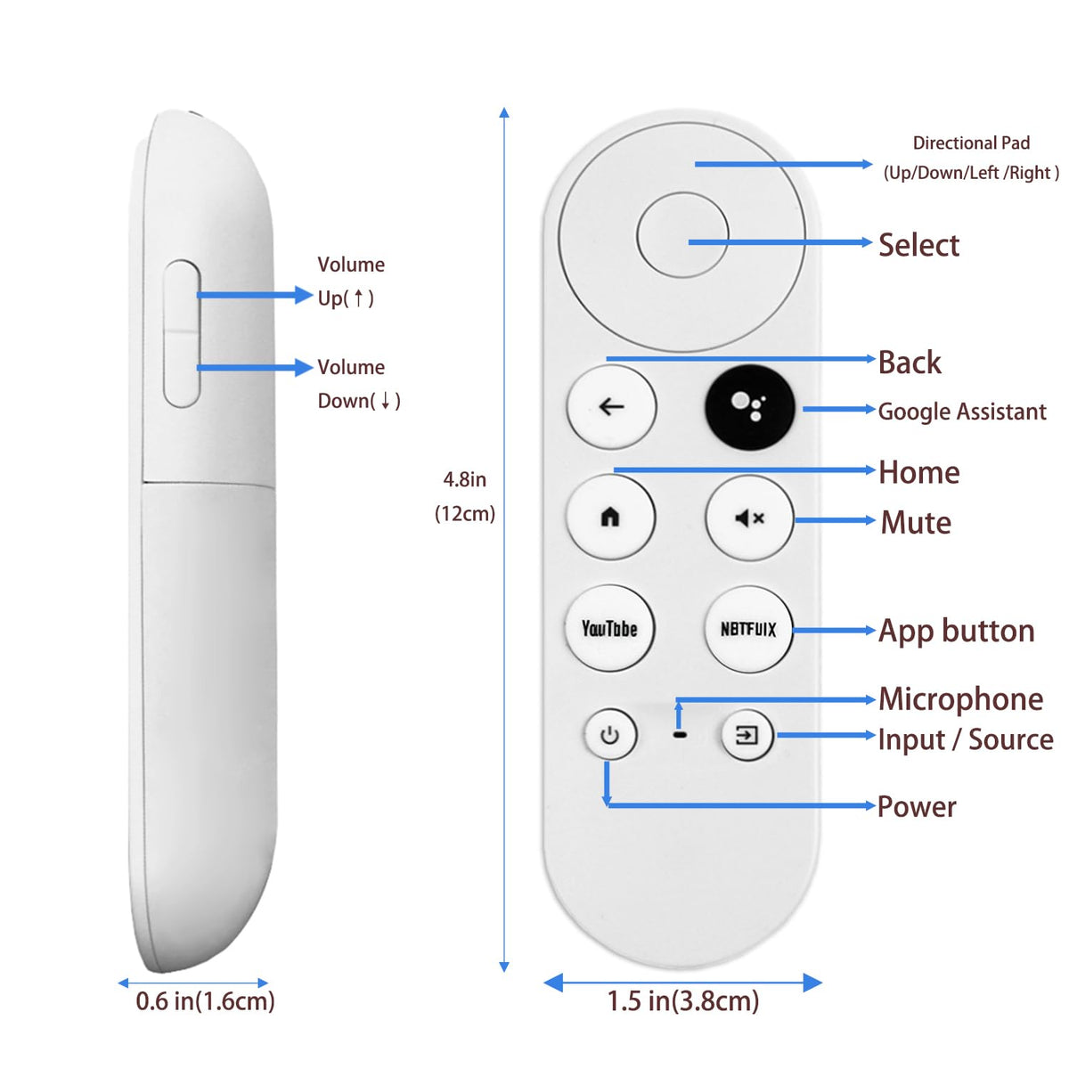 Replacement Voice Remote Control Compatible with Google Chromecast TV H6508