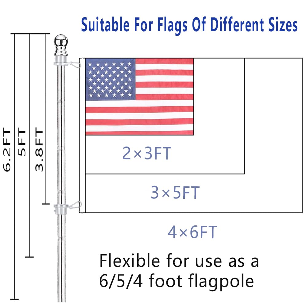 2 Pack 6 ft 1 inch Flag Poles H319
