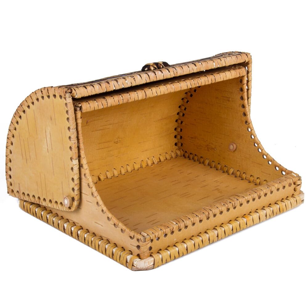 Birds Pattern Birch Bark Bread Box G9617