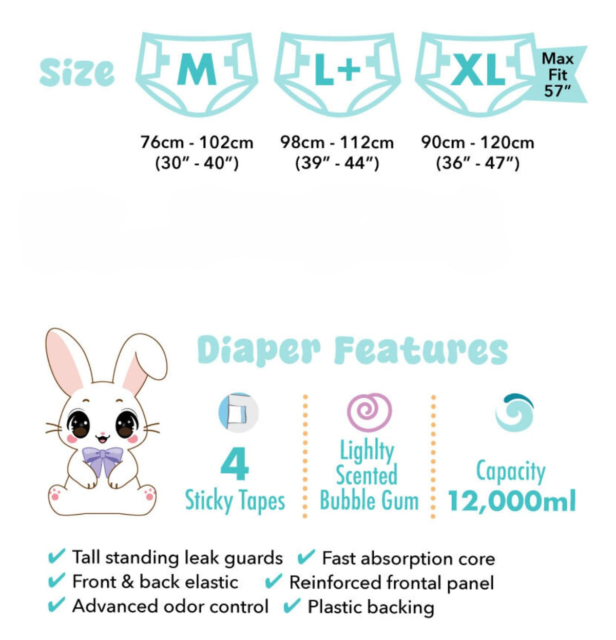 Adult Disposable Diapers 10 Pack Medium M493009