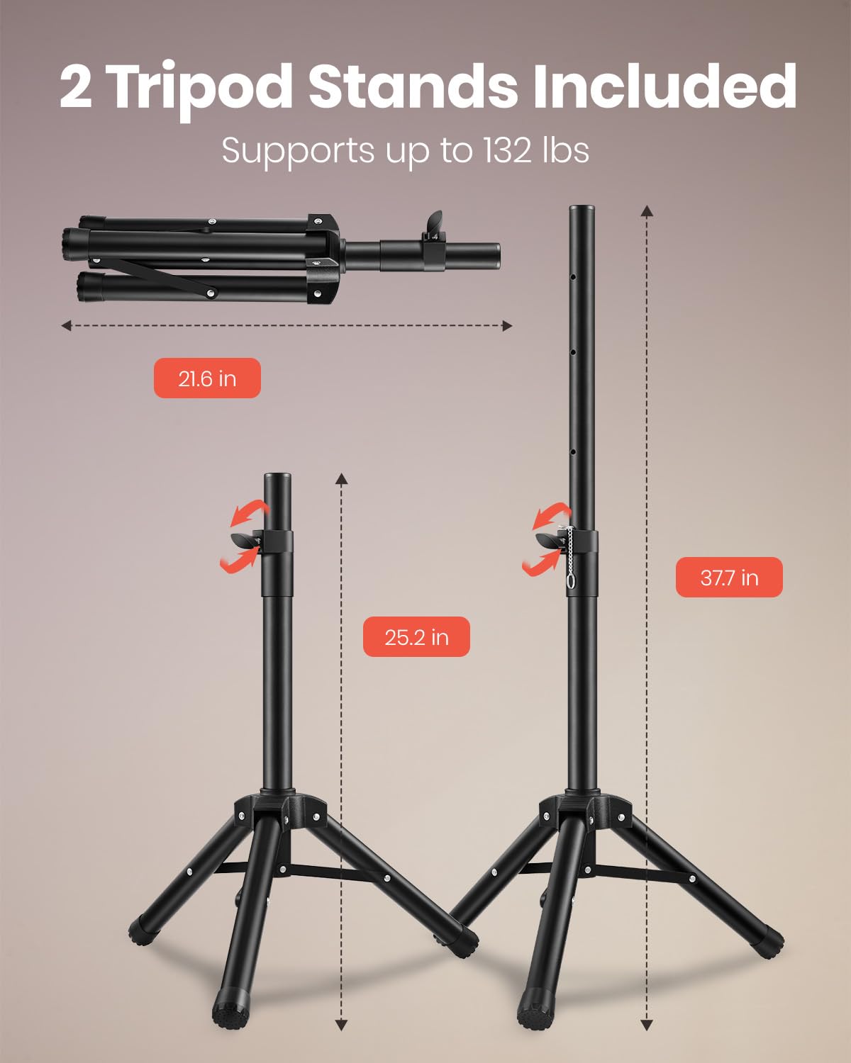 8 Inch Rechargeable Bluetooth PA System with Tripod Stands, Wired Mic V5068