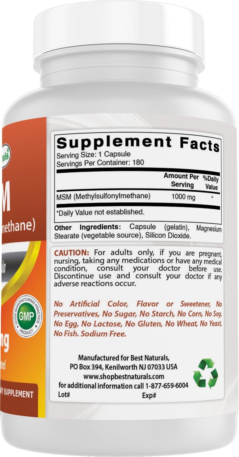 MSM 1000 mg 180 Capsules S10702