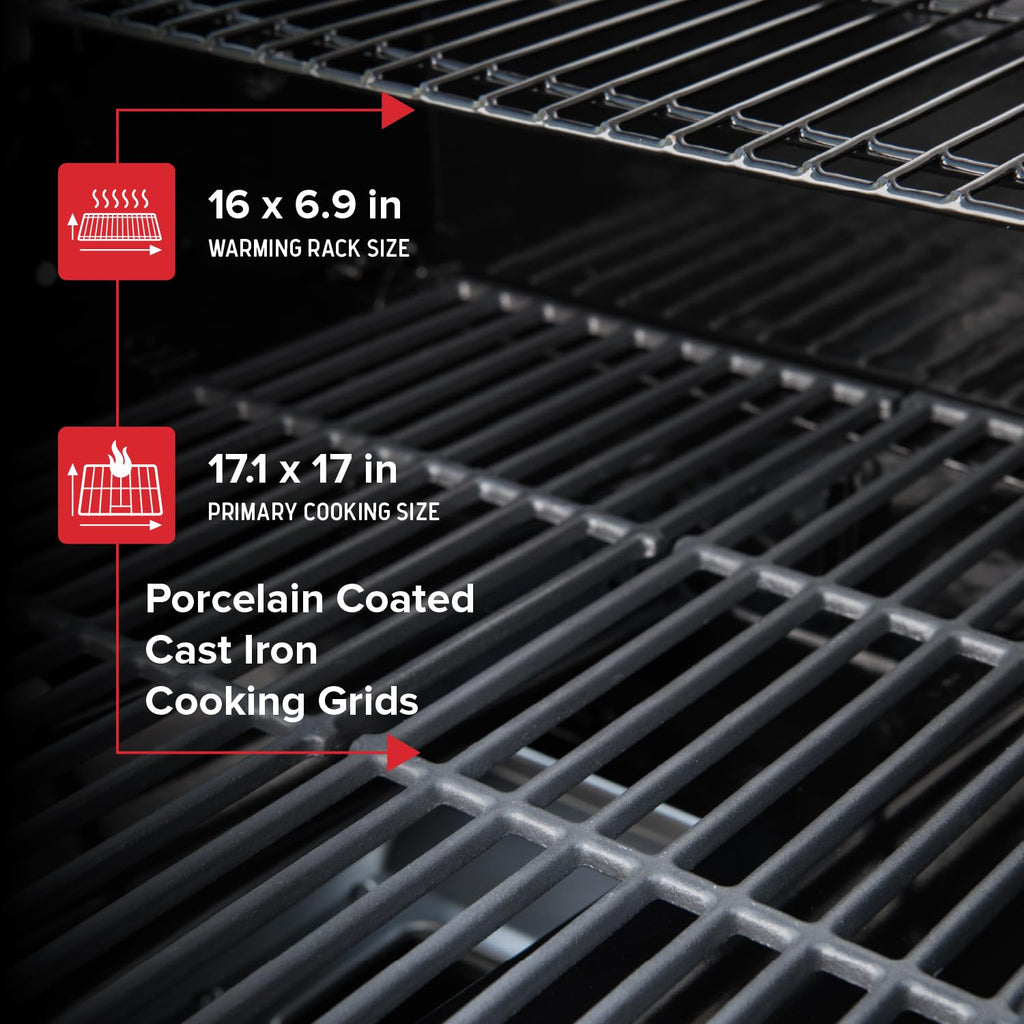2 Burner Gas Grill with Foldable Shelves D18679