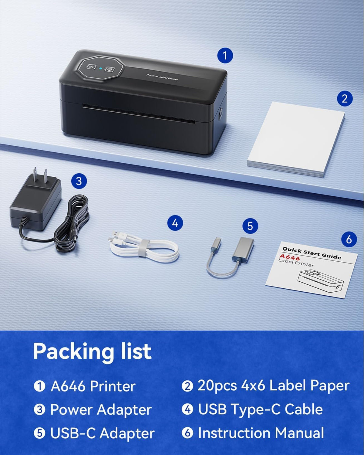Bluetooth Thermal 4x6 Label Printer R528