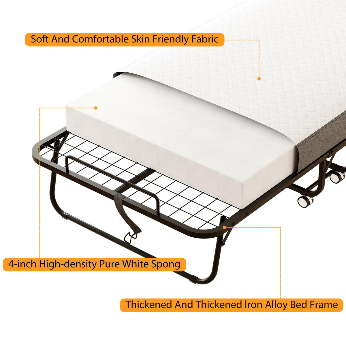 Folding Bed with Memory Foam Mattress M468070