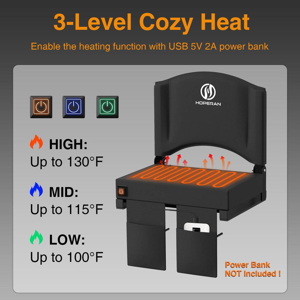 Heated Stadium Seats for Bleachers with Back Support T3970