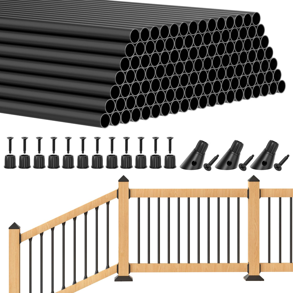 26" Black Aluminum Deck Balusters 120 Pack K184