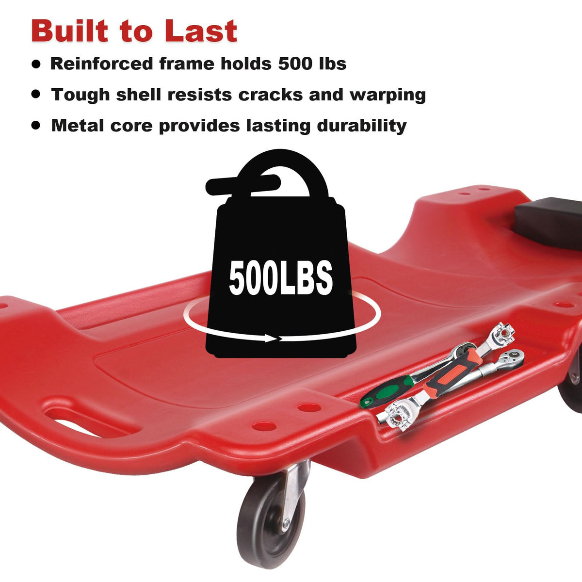 40 Inch Heavy Duty 500 lbs Rolling Car Creeper with Padded Headrest A754690