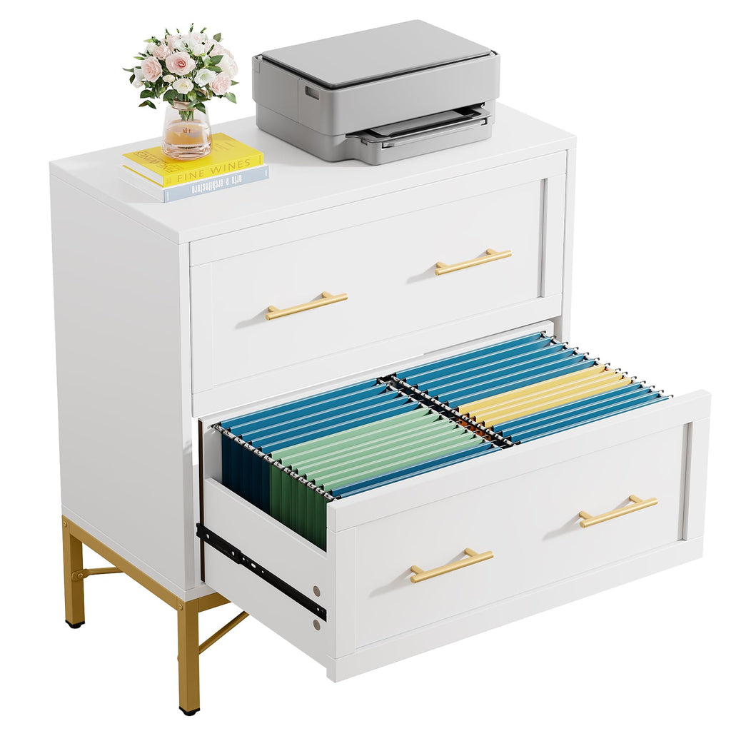 White 2 Drawer Wood File Cabinet D356001