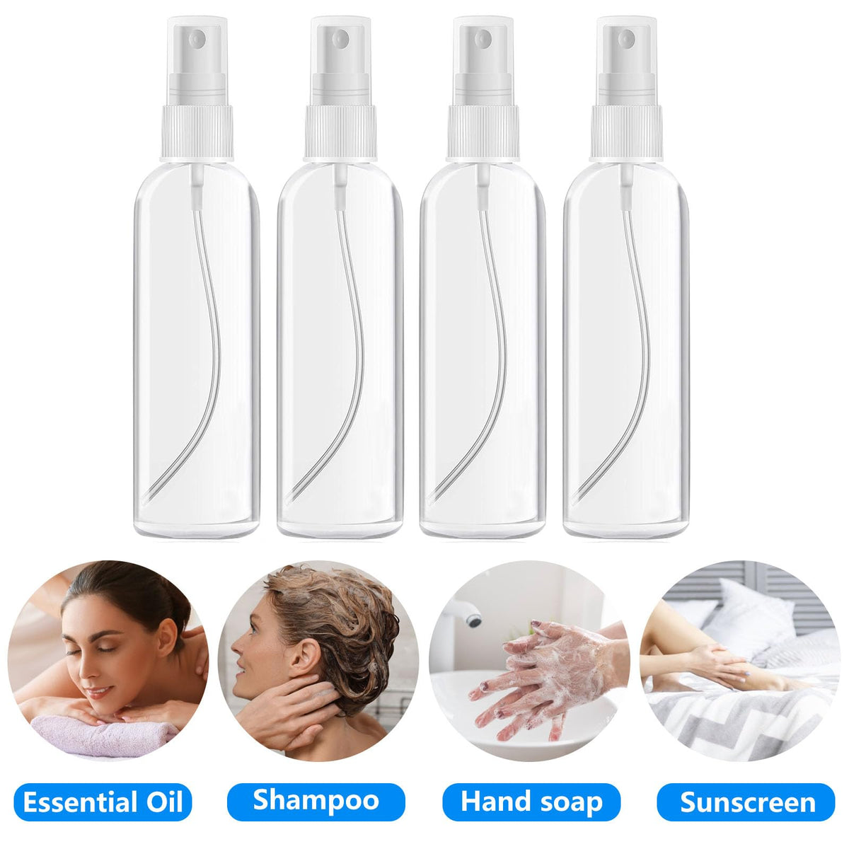 4 Pack 3.4 Oz Travel Bottles D5450