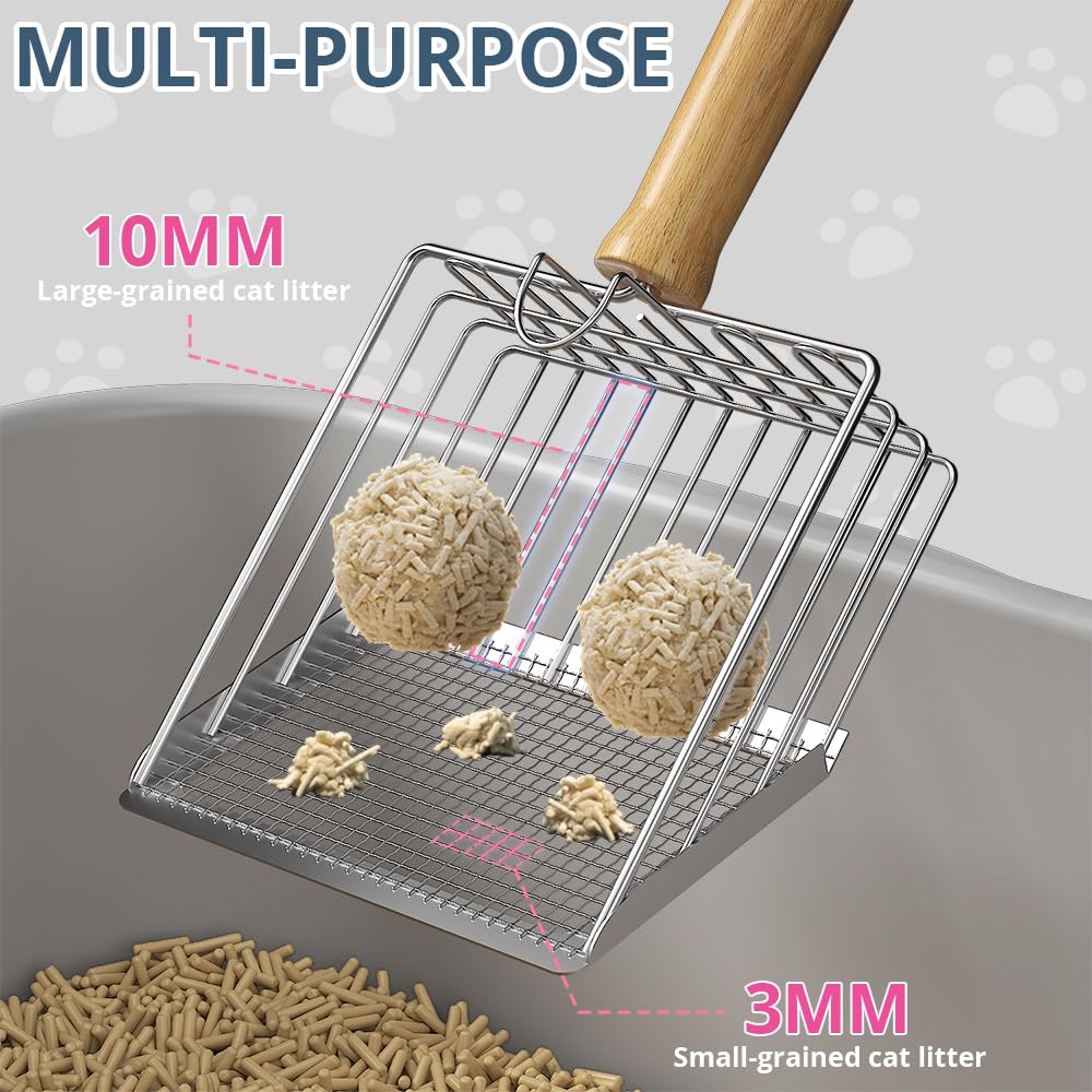 Metal Litter Scoop with Beech Wood Grip A3019