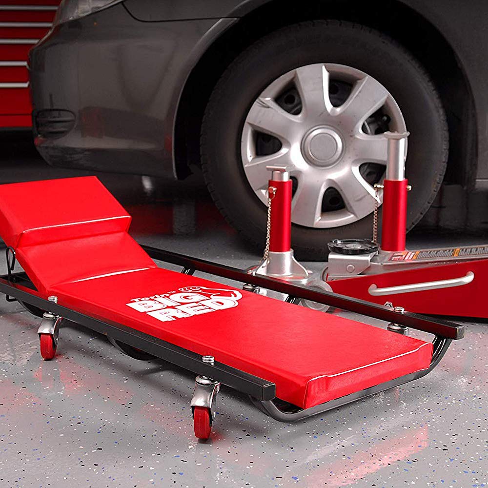 Rolling Garage Creeper with Adjustable Headrest and 6 Casters Y782331