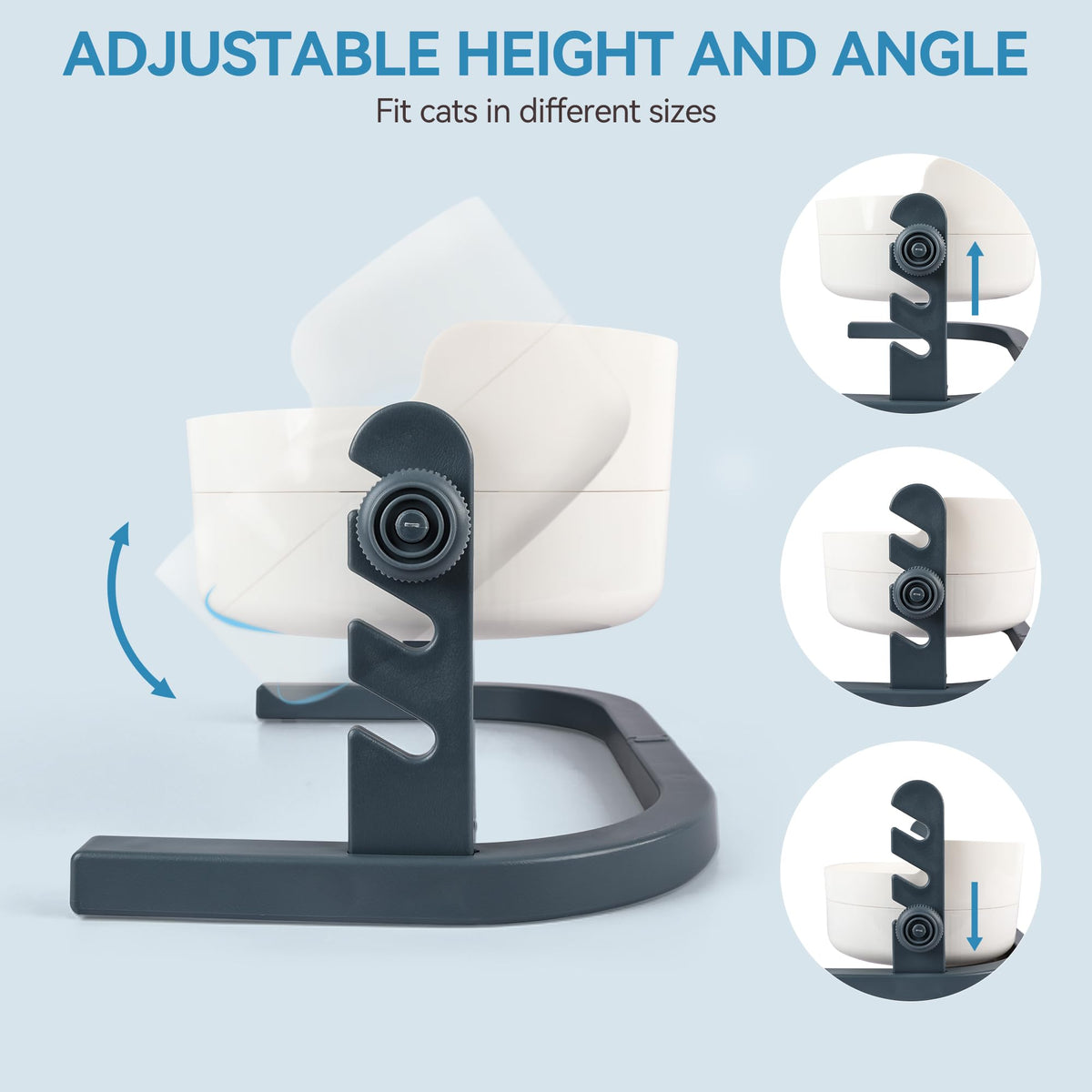 Height Adjustable Stainless Steel Cat Dog Bowls J351