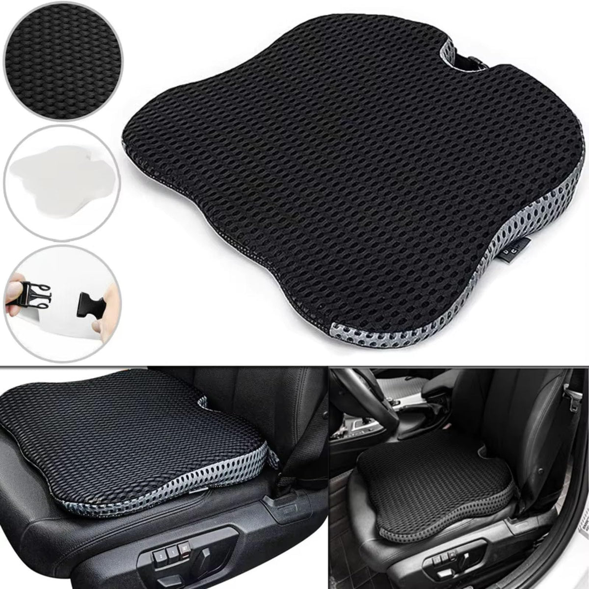 Black Memory Foam Car Seat Booster Cushion X4193