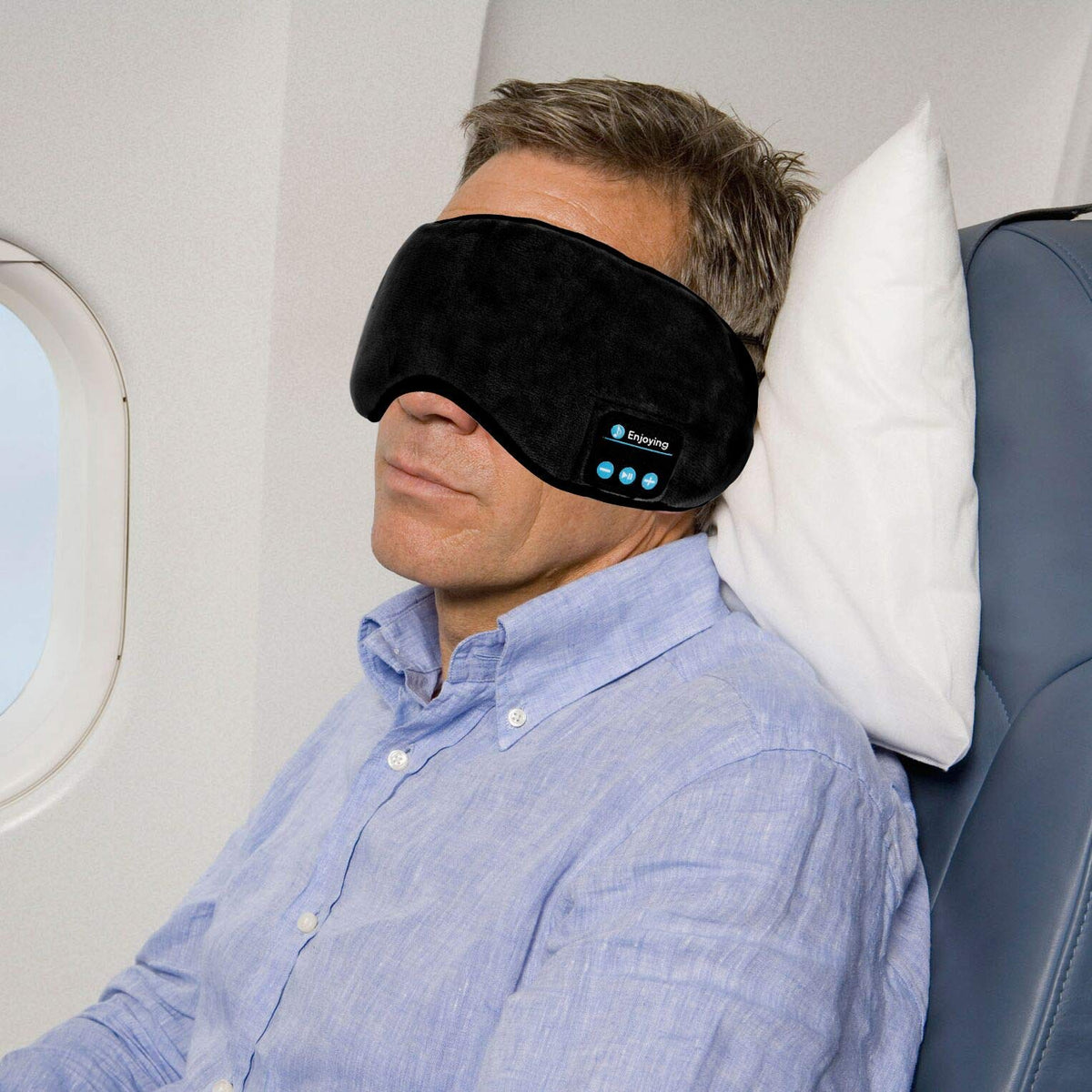 Bluetooth Sleep Headphones Eye Mask with Built-in Speakers Microphone I3052