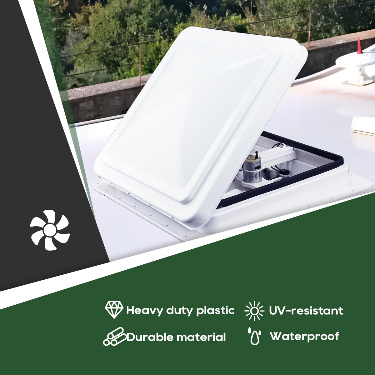 14x14 White 12V RV Roof Vent Fan G80946