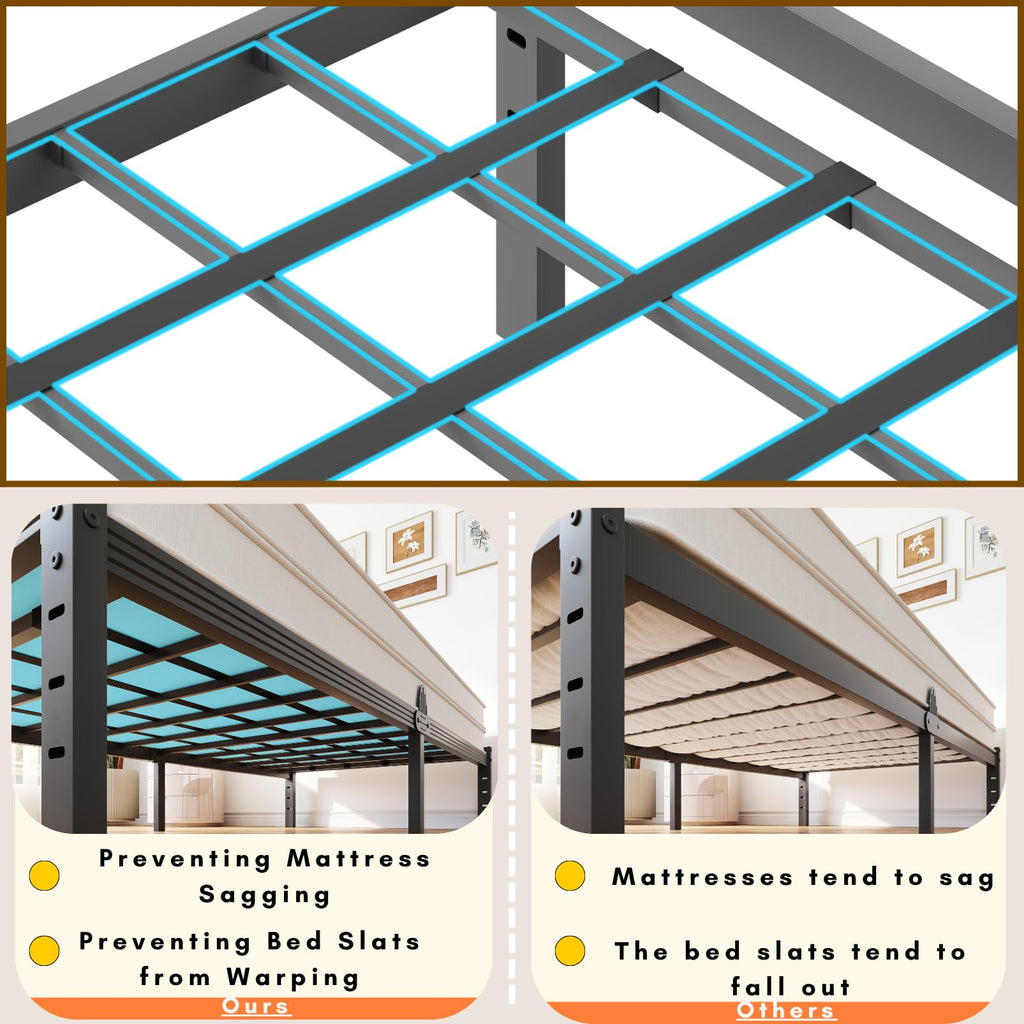 14 Inch Metal Platform Full Bed Frame with Storage Z82563