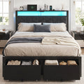 Full Size Bed Frame with Upholstered Headboard and 2 Storage Drawers P6785