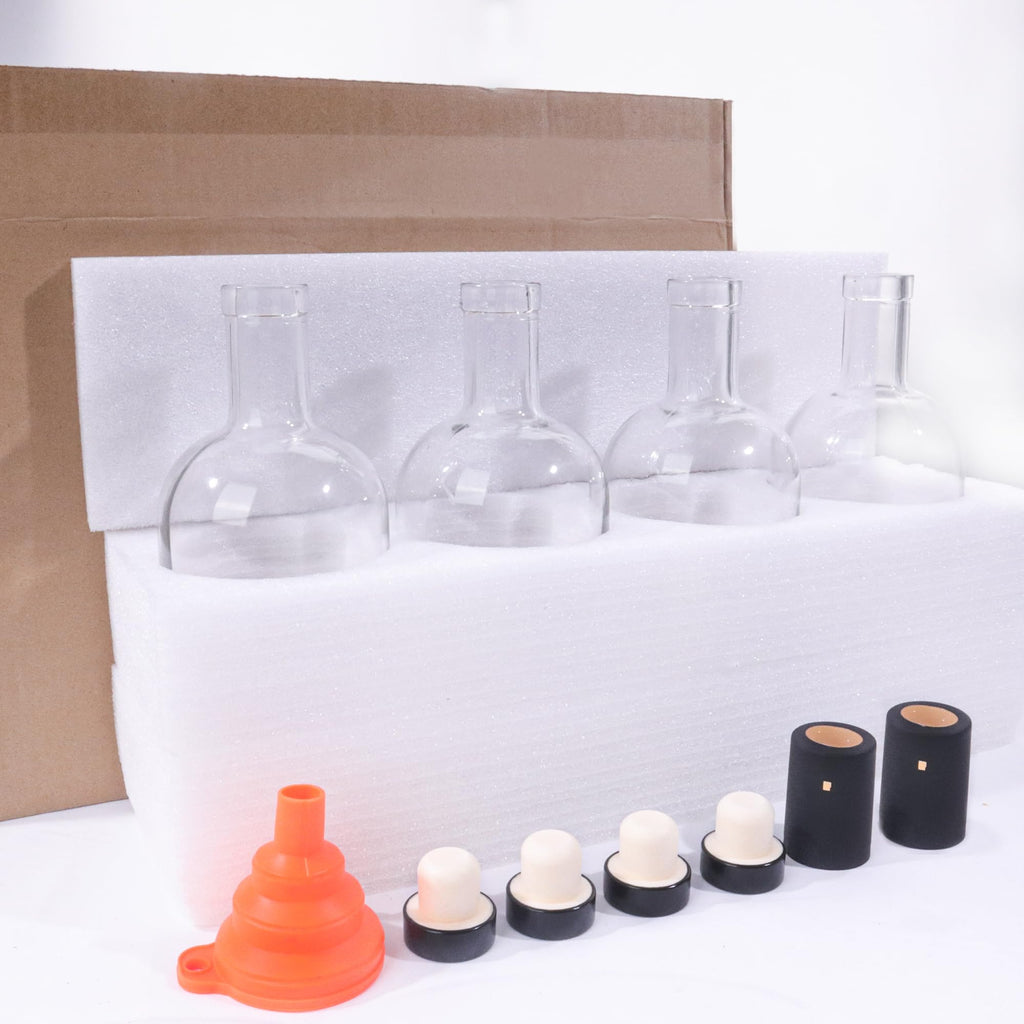 4 Pack 25oz Clear Glass Bottles with Cork Lids E50143