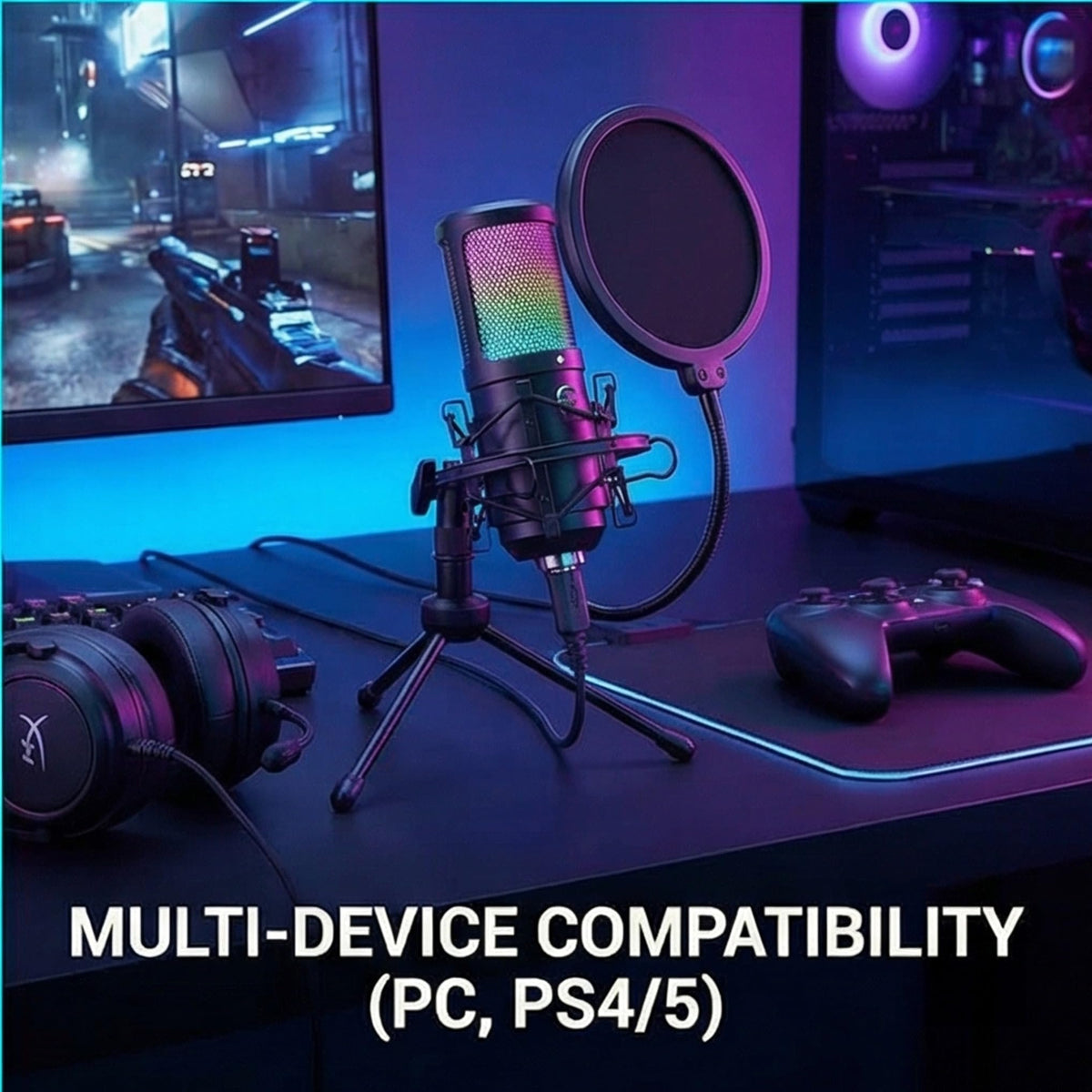 USB Condenser Gaming Mic with Shock Mount N21518